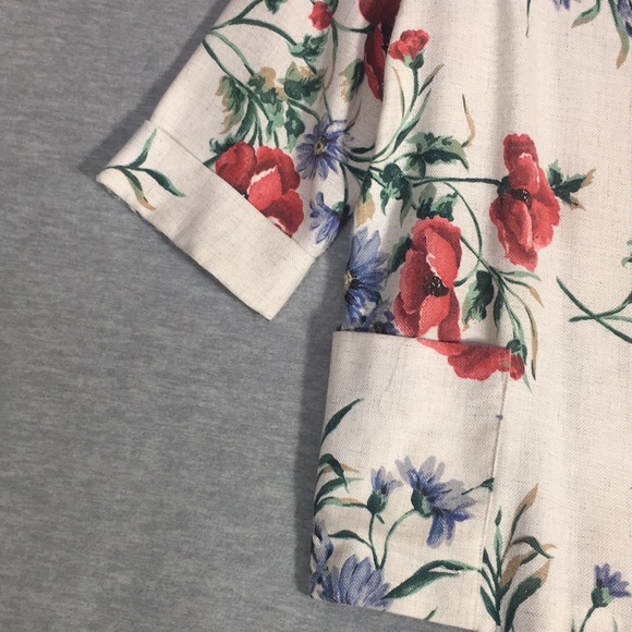 JOANNA Floral Spring Trendy Career Jacket The Look of Linen without the Wrinkles - Picture 8 of 16